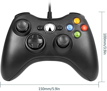 Xbox 360 Wired controller Gamepad Controller for Xbox 360(Black)