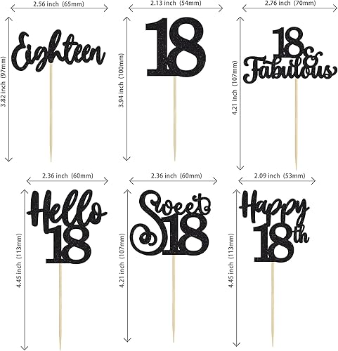 Miniatura 73 de 36 piezas de decoración para cupcakes de 10º cumpleaños con purpurina negra Hello 10 Ten Cupcake Picks Sweet 10 Double Digits Cake Decor for 10th