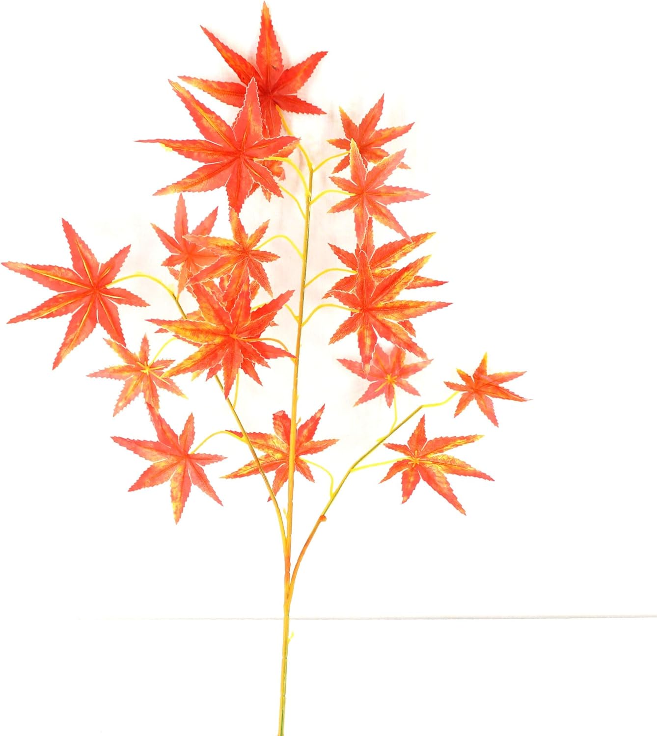 Artificial Silk Ficus Branches Ficus Spray Leaf Branches,Maple Spray,scheffera Spray, Arrangements Anti-UV (Set of 12 pcs) (red Maple(Set of 12))