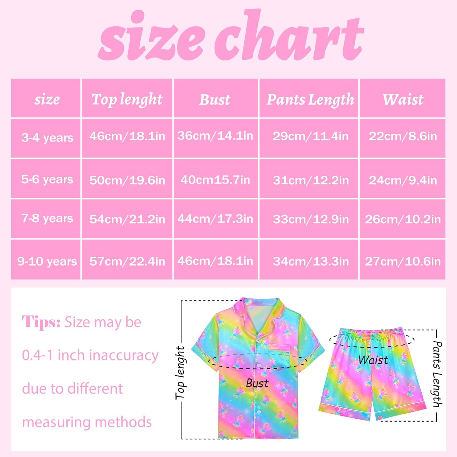 Nidoul Girls Pajamas Satin Short Sleeve Button Down Silky Pjs Girls' Sleepwear Set for Toddler Kids 3T-10Y - Image 6