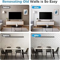 Vista 4 de 11 paneles autoadhesivos 3D impermeables para pared, con ladrillos blancos, se pueden pintar, papel tapiz con ladrillos falsos, paneles