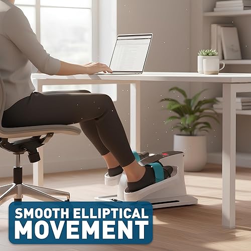 Miniatura 9 de Máquina elíptica para debajo del escritorio, ejercitador eléctrico de pedal sentado para personas mayores y adultos, ejercitador compacto