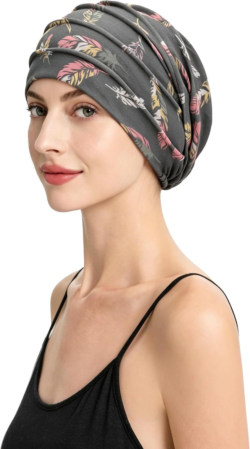 ZLYC Chemo Headwear Slouchy Beanie Hat for Women Thin Lightweight Skull Cap image 5