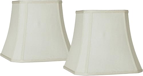 Juego de 2 pantallas cuadradas de tela color crema de 8 x 12 x 11 pulgadas (araña)