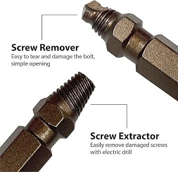 BIG RED BHT-3ESE01R Torin Damaged Screw Extractor Set, Stripped Screw Remover Set and Broken Bolt Extractor, 3-Piece