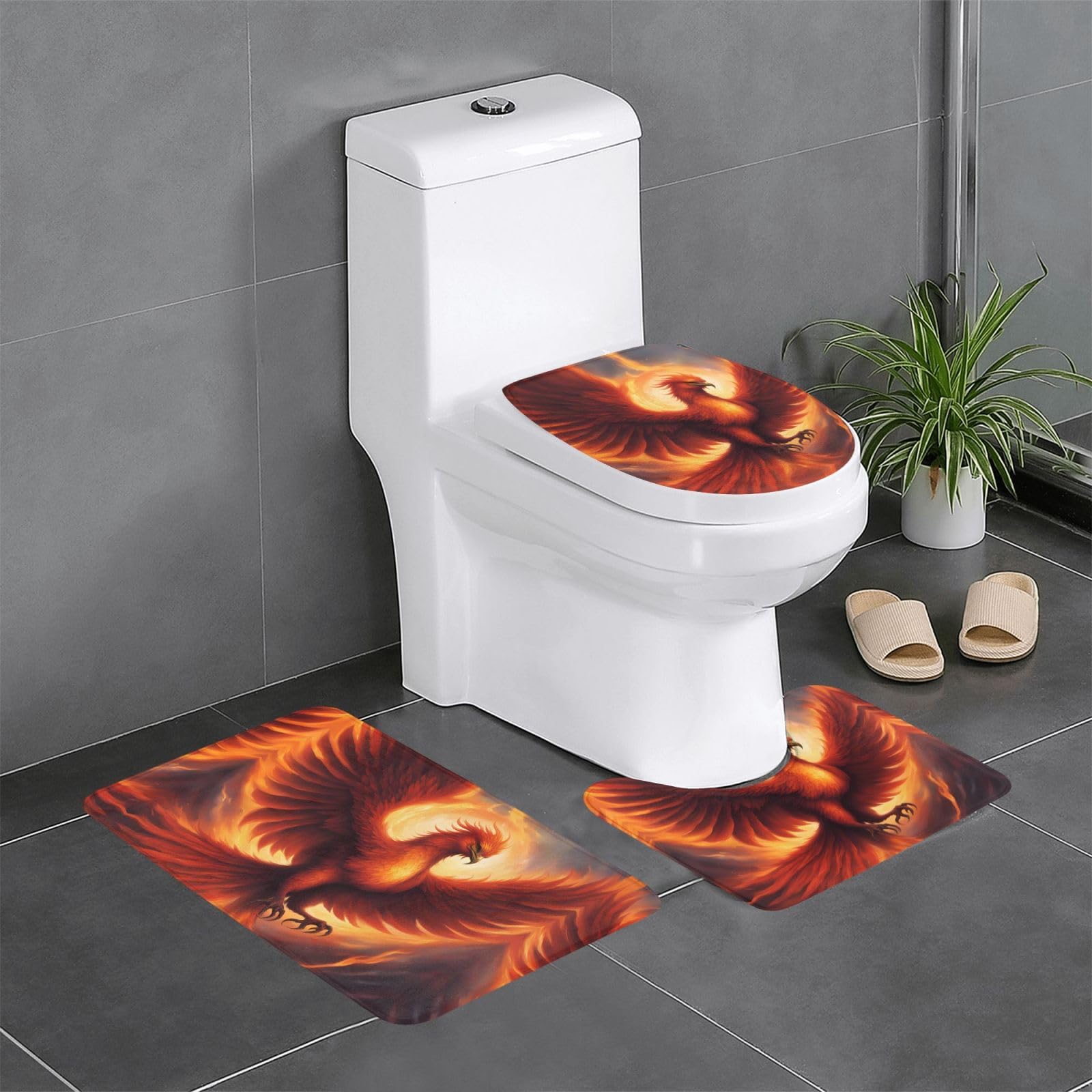 Tapis de salle de bain antidérapants Phoenix absorbants et sécurisés