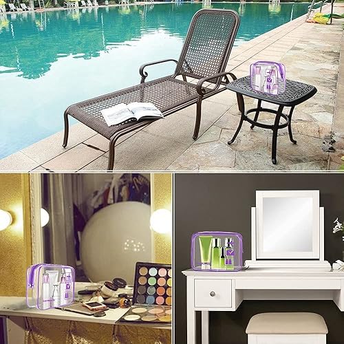 Miniatura 7 de Lermende - Bolsa de aseo, 2 unidades, transparente, aprobada por la TSA, bolsa de viaje de un cuarto, tamaño 3-1-1, talla única