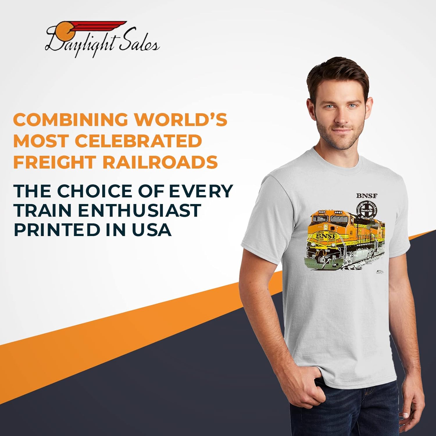 Daylight Sales BNSF Heritage II Authentic Railroad T-Shirt Tee Shirt [20025] - Image 3