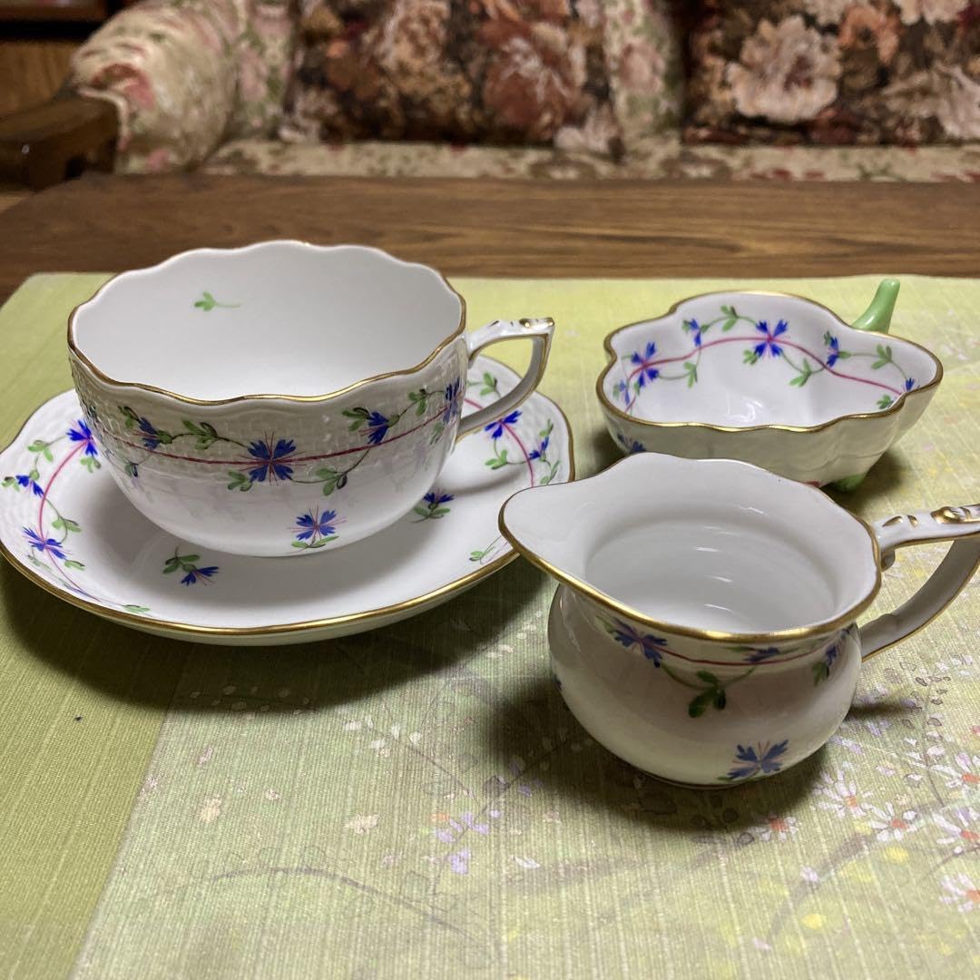 極美品★ヘレンド★HEREND★ブルーガーランド★サービストレイ★コーンフラワー 極美品☆ヘレンド☆HEREND☆ブルーガーランド☆サービストレイ