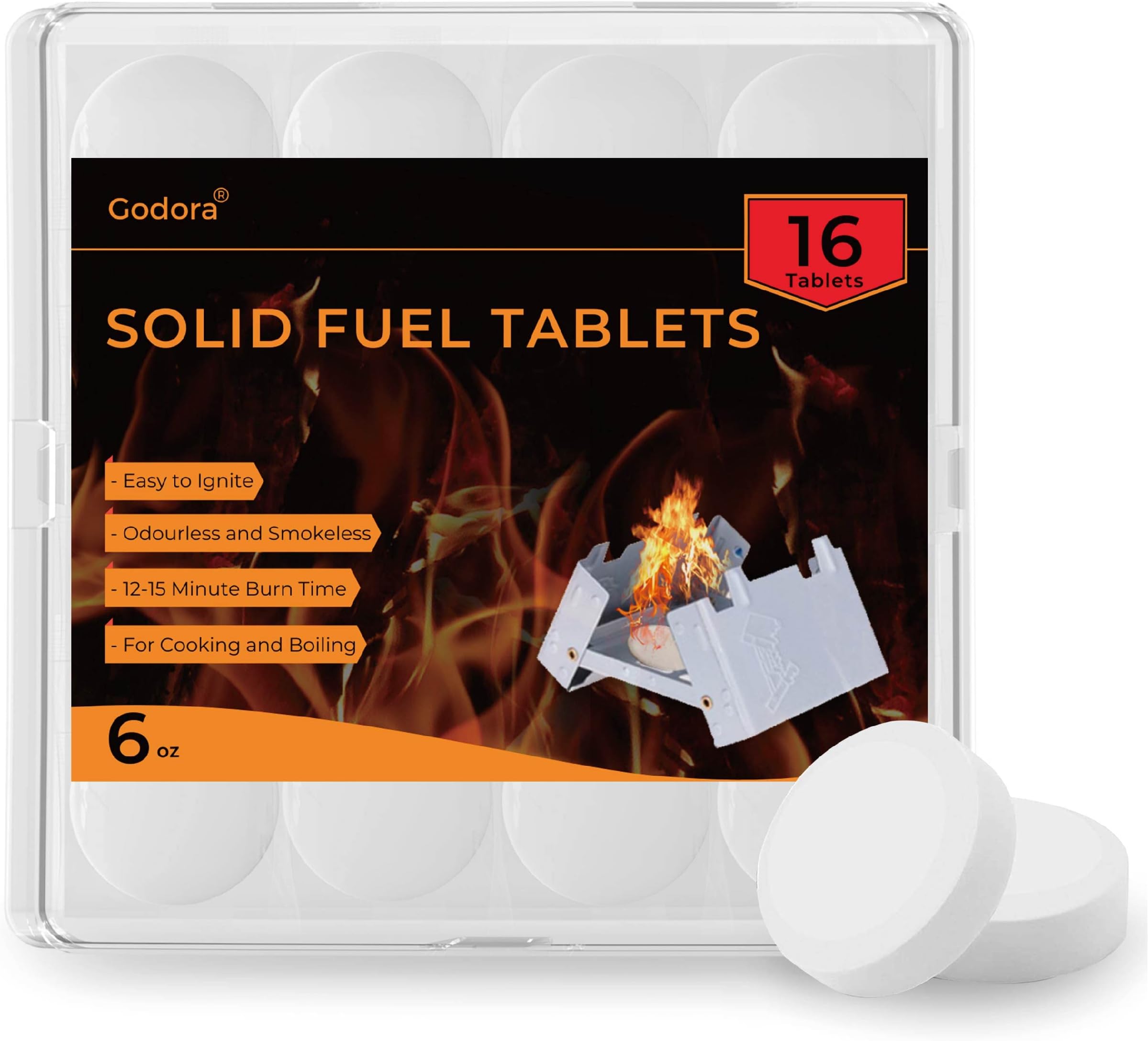 Godora 16 PCS Wax Block, Energy Firelighters, Safe & Fast, For BBQ, Wood Burner, Log, Grill, Campfire, Multi-fuel Stove