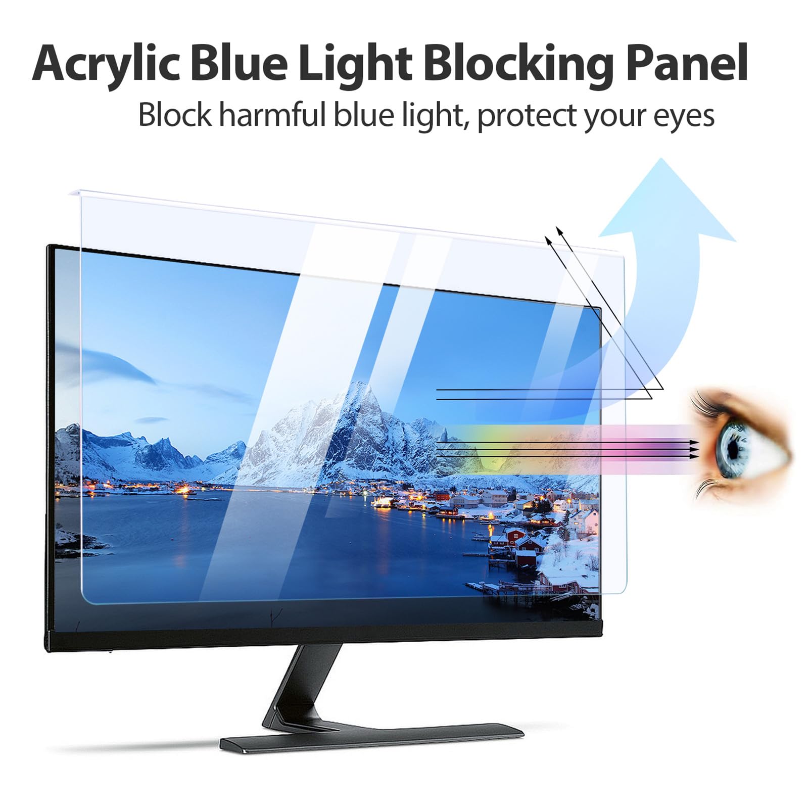 Sxhlseller Proteggi Schermo con Blocco della Luce Blu, Elevata Trasmissione della Luce per Computer/laptop, Filtro per Monitor Anti-UV da 12,5-32 Pollici per Impiegati (27 pollici)