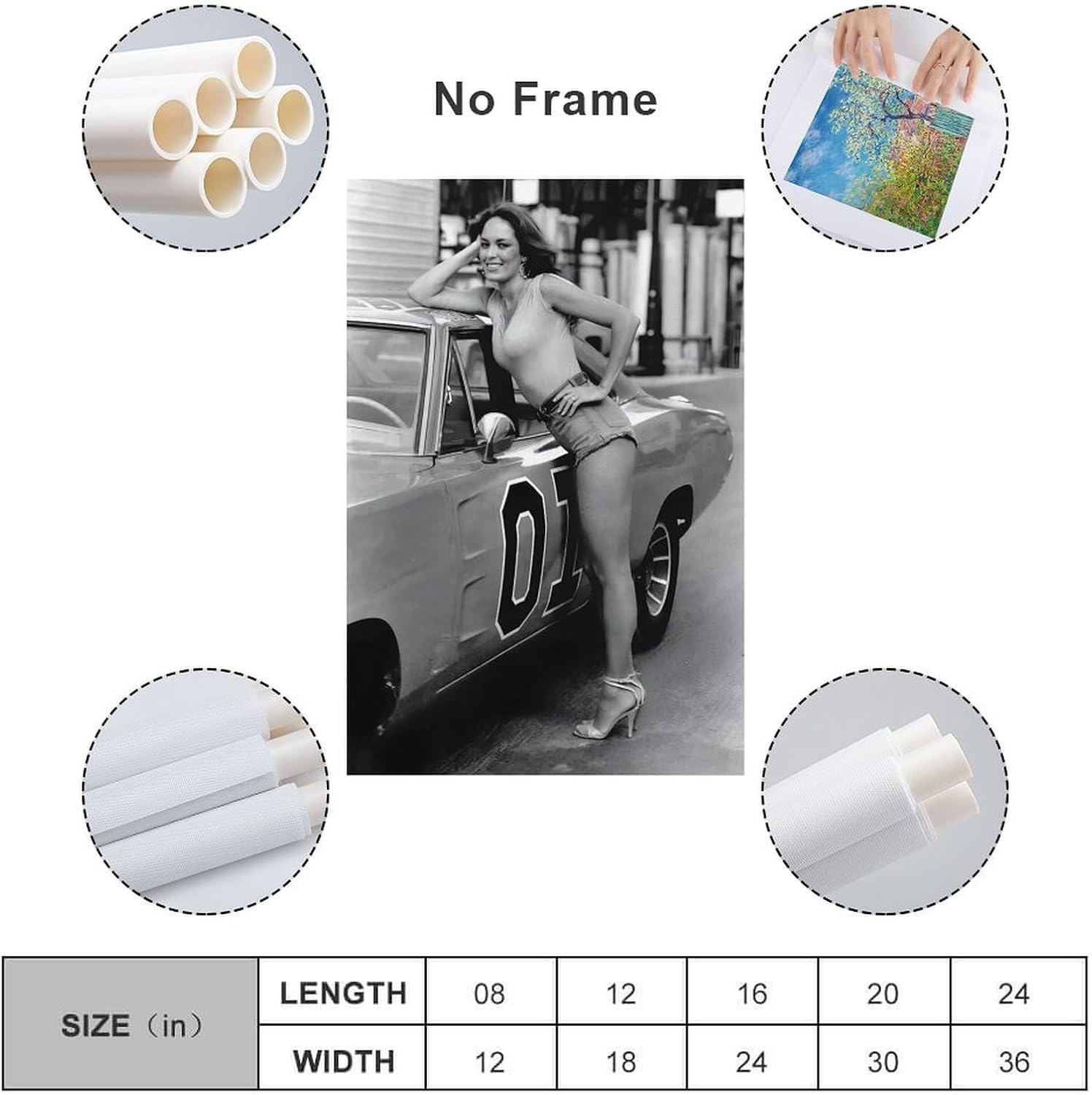 ADOVZ The Actor Catherine Bach Car Poster Canvas Wall Art Prints Poster Gifts Photo Picture Painting Posters Room Decor Home Decorative 12x18inch(30x45cm) image 2