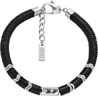 Diesel Stainless Steel and Beaded Bracelet for Men