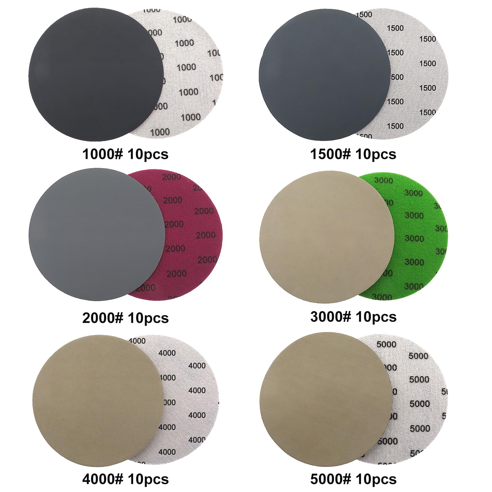 30 Disques De Ponçage Uxcell Grains 3000/4000/5000, Papier Verre Pour Polissage