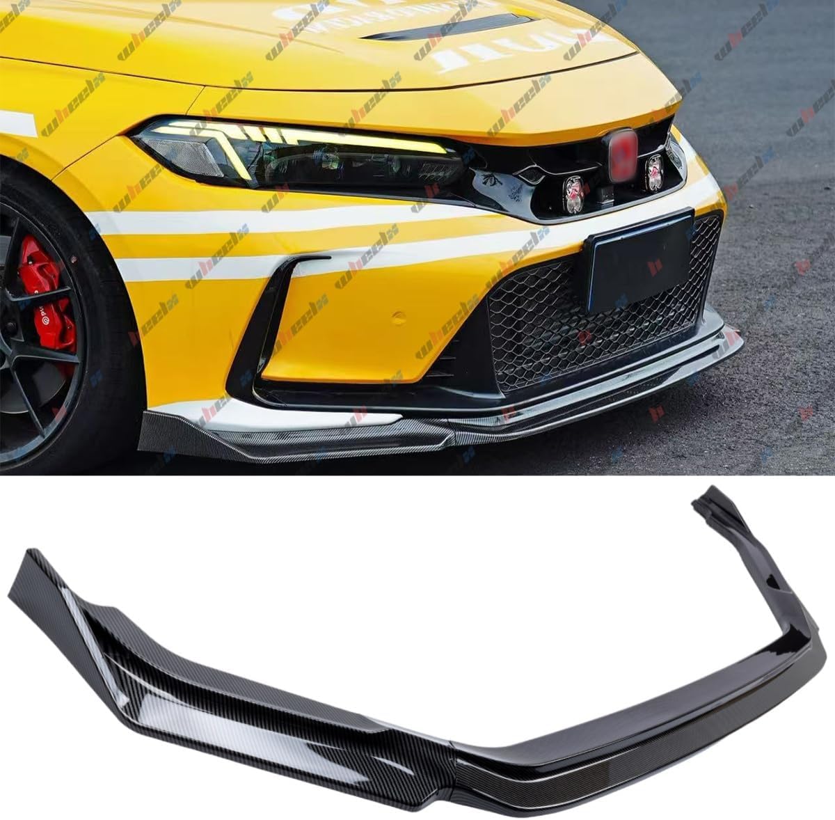 Front Lip Compatible with 2023-2026 Honda Civic Type-R FL5, JDM Style Air Dam Lower Chin Bumper Spoiler Splitter Protection Body Kit Fit for 2023 2024 2025 2026 (Glossy Black)