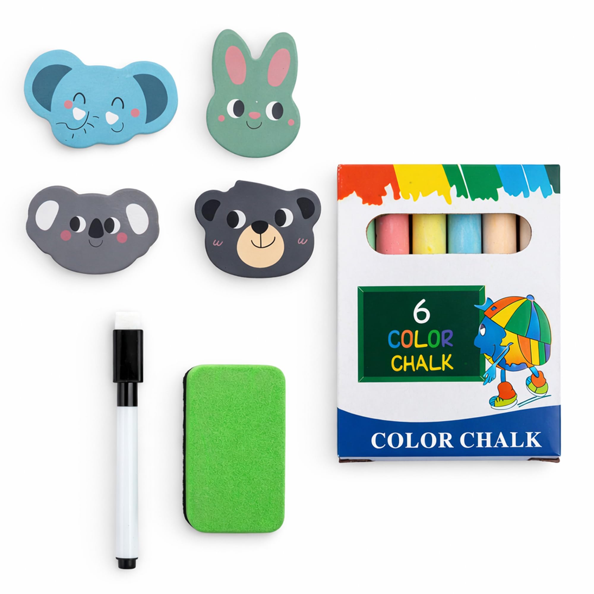 Mamabrum Doppelseitige Kinder Holztafel 2in1 Magnettafel Kreidetafel mit Ständer klappbar Lerntafel mit Zubehör zum Schreiben Malen für Kinder ab 3 Jahren