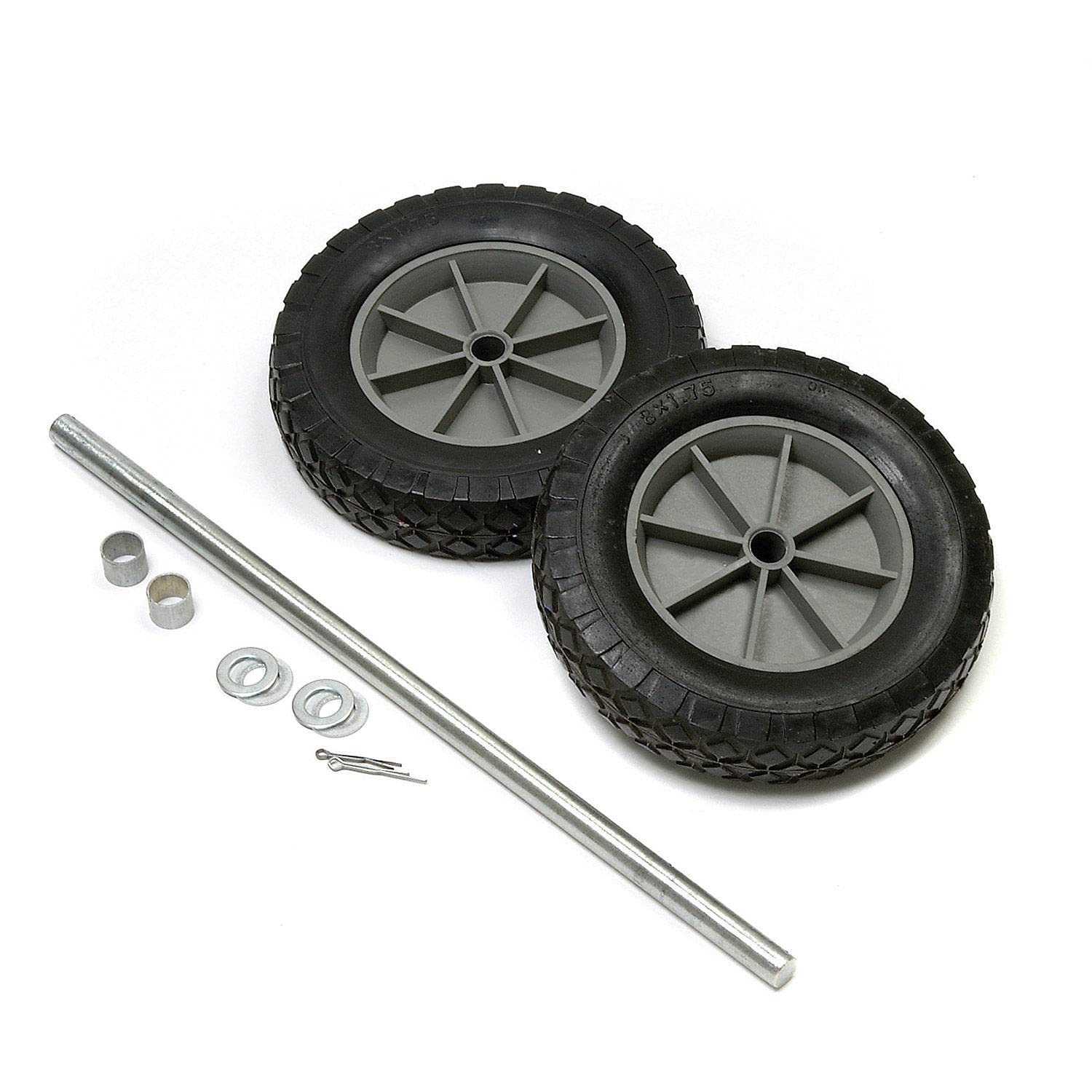 Replacement Mold-On 8" Rubber Hand Truck Wheel Kit by Global Industrial – 19"L x 1.75"W x 3"H, Mold-On Rubber, Black, Model 330CP18