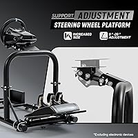 Vista 4 de Marada Racing Simulator Cockpit Upright Stable Pro fit for Logitech,Thrustmaster,Fanatec, G25 G27 G29 G920 G923 T300RS T500R, Racing Wheel Stand