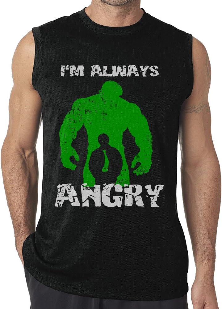 Hulk I Am Always Angry Men's Gym Sleeveless Shirt Crew Neck
