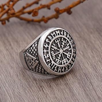 Vintage Stainless Steel Viking Valknut Ring Men Boy Nordic Odin Triangle Viking Ring Biker Amulet Jewelry For Boyfriend Gift
