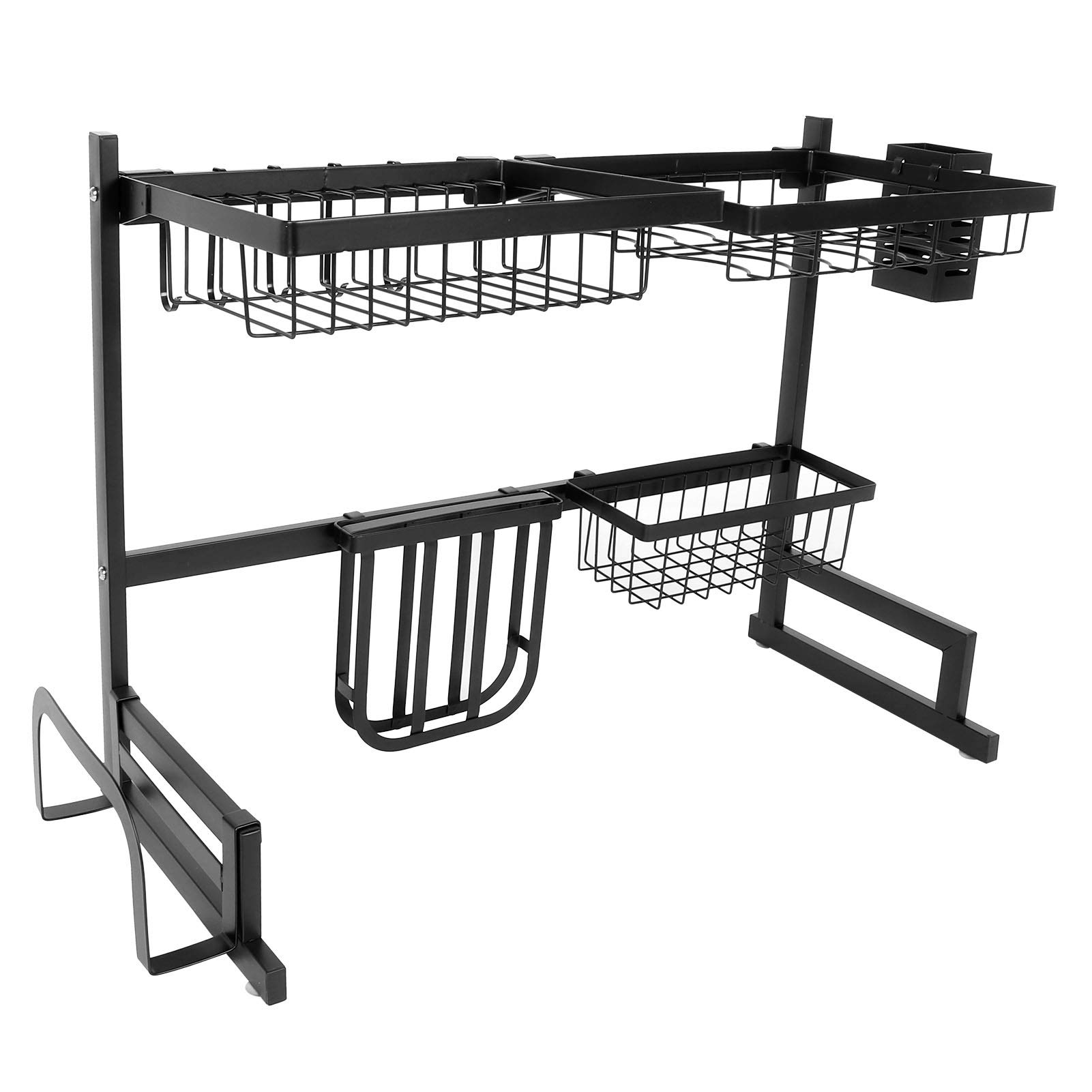 Waschbecken-Trockenständer, 65 cm, Schwarzer Organizer aus