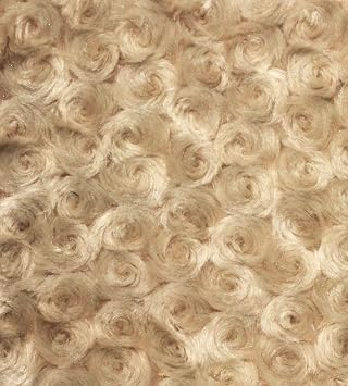 Ruth Beige Cuddle Minky Rosette Soft Faux Fur Fabric by The Yard - 10083