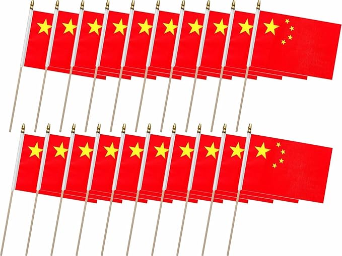 20 Pack China Flags Chinese Stick Flag Small Mini Handheld Flags for National Day, Sports Events, Party Decorations (5Γ8 Inches) 20 Pack China Flags Chinese Stick Flag Small Mini Handheld Flags for National Day, Sports Events, Party Decorations (5Γ8 Inches)