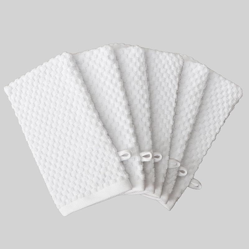 Buchas de Banho COTTON CRAFT em Algodão Branco com Alça para Pendurar – Pacote com 6