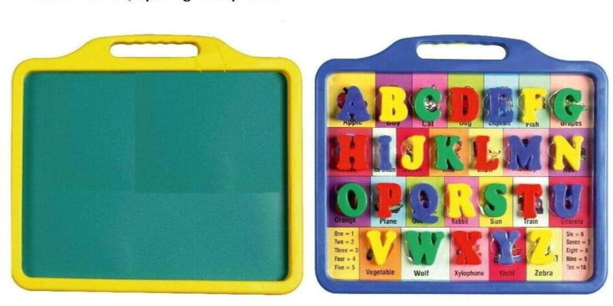 HOMEISTIC APPLIENCE Educational Alphabet Slate 2 in 1 to Learn Pictures, Spellings & Alphabets Along with Green Writing Board and Chalk for Kids, alphabet slate for kids 3 years and above (Multicolor) (B0951T5333) Amazon Price History, Amazon Price Tracker