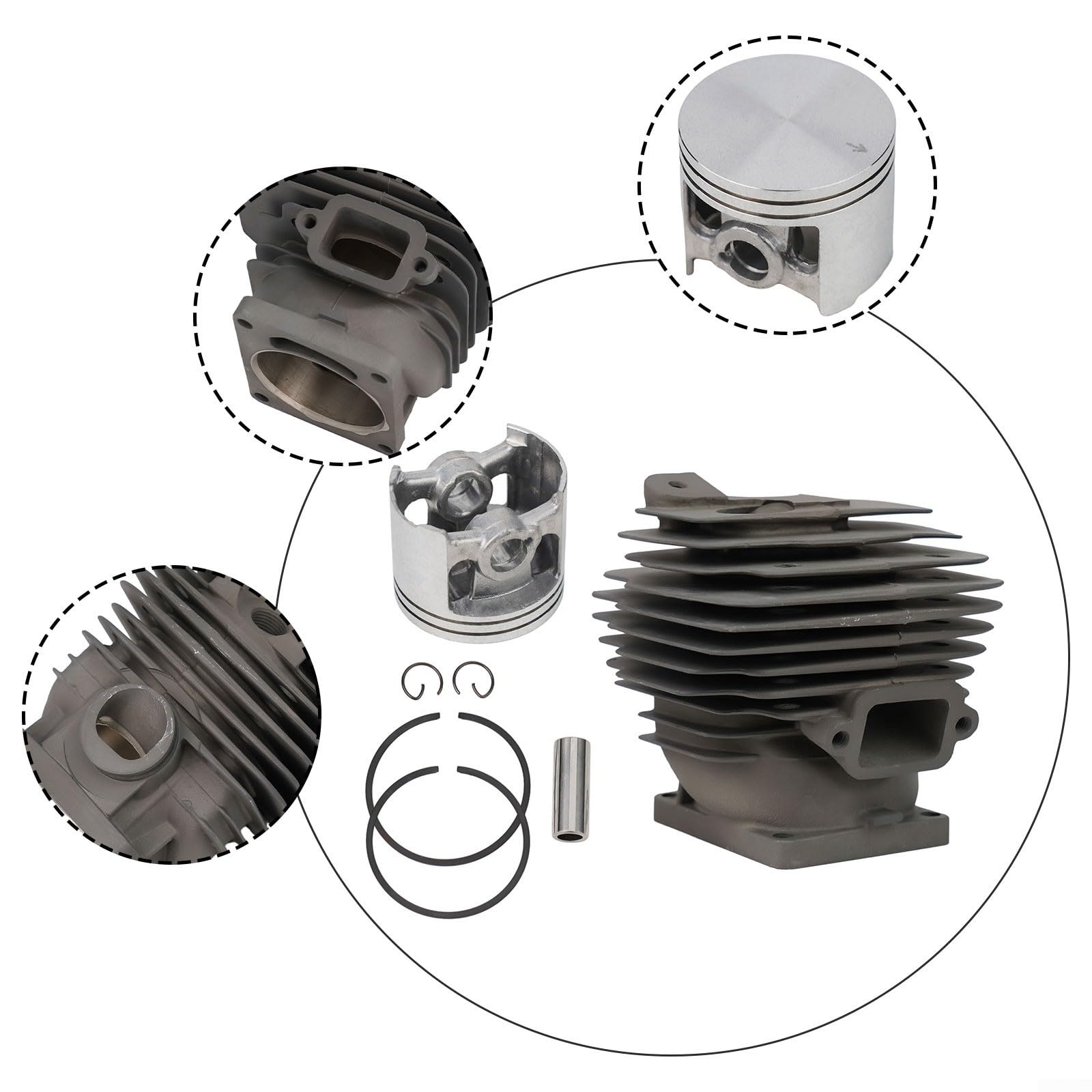 52mm Cylindre Piston Boulon Anneau Kit MS461 Tronçonneuse Pièce de rechange 11280201250