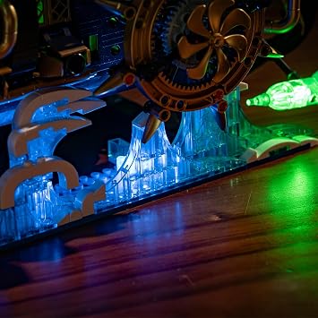 UNCLE BRICK Pirate Ship Building Block Set,with Lights and Power Motor,Steampunk Freedom Number Ship Model,Stem Toys for Ages 8-13,Toy Building Sets for Adults,Suitable As A Holiday Or Birthday Gift