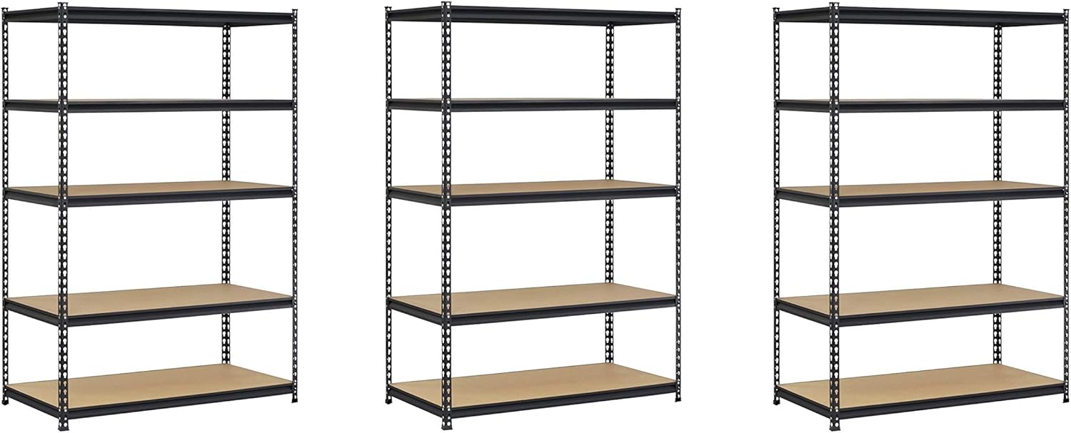 EDSAL UR1848AZBLK Steel Storage Rack, 5 Adjustable Shelves