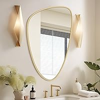 Vista 13 de WallBeyond Espejo asimétrico, espejo de pared irregular, espejos de pared decorativos para dormitorio, sala de estar, entrada, pasillo, espejo