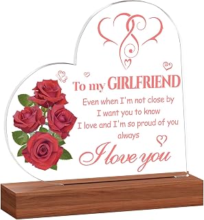 Gifts for Girlfriend, Valentines Gifts Acrylic Plaque Engraved with Touching Words, Girlfriend Birthday Gifts, Anniversary Wedding Gifts for Girlfriend Lover