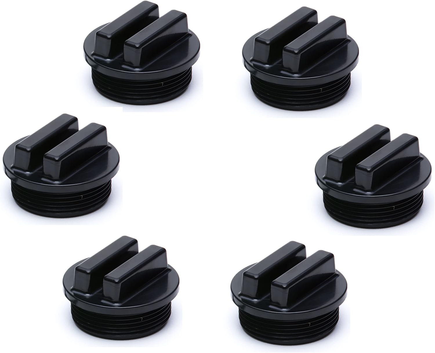 ATIE Black 11/2" Threaded Pool Filter Drain Plug Cap