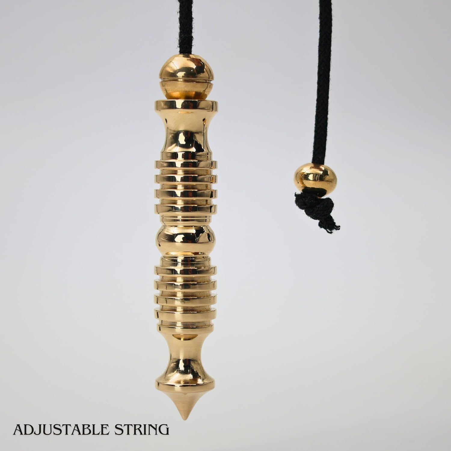 Aventurine Bloom Brass Pendulum, Polished Gold Finish, 2.9 Inch Length, 46 Grams, Dowsing Tool