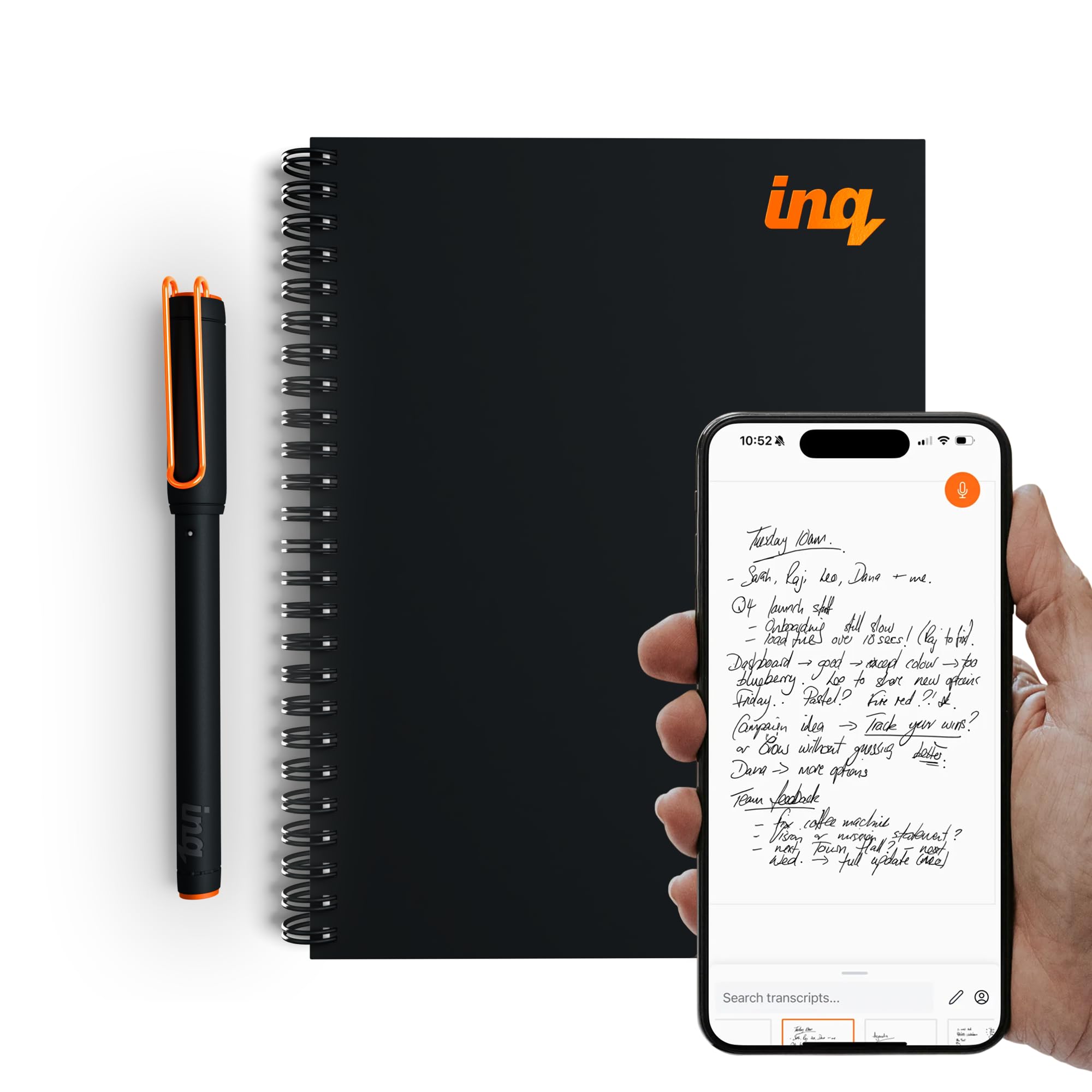 inqページ inq Smart Writing Set – Converts Handwriting to Text – Real Ink on