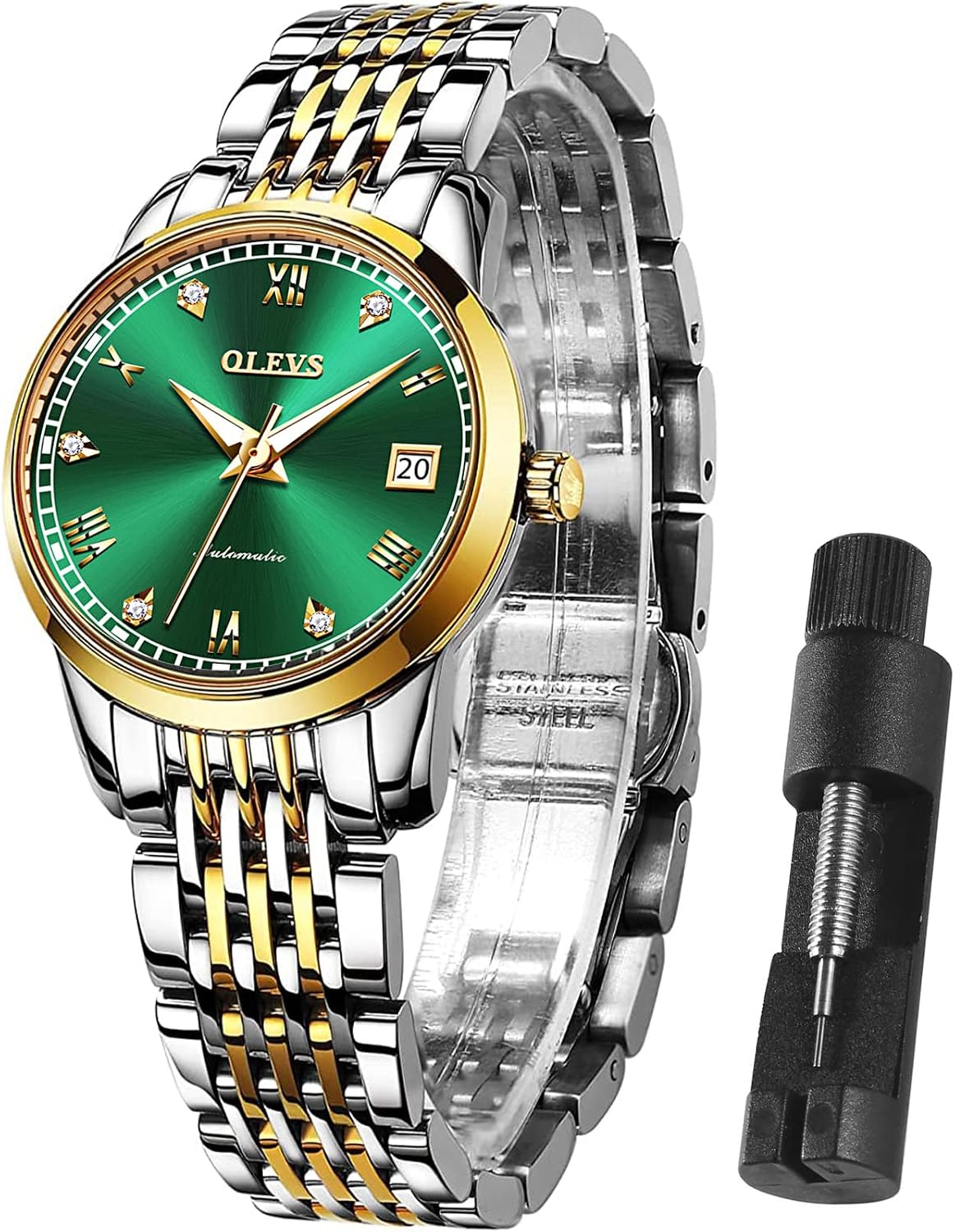 OLEVS Watch Women,Watches for Women,Luxury Casual Stainless Steel Women’s Wrist Watches Classic Small Face Dress Analog Womens Watches with Date Easy to Read Waterproof Luminous Quartz Ladies Watches