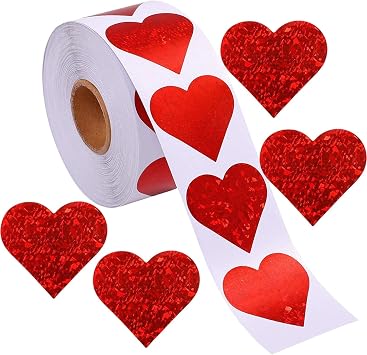 Heart Stickers,Red Heart Stickers,Love Hearts Valentine Sticker,Self-Adhesive Hearts Sticker,for Valentine's Day Wedding Birthday Decoration Accessories Anniversaries