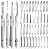 Vista 1 de 80 PCS Cuchillas de Bisturí #10#11#15#23 Bisturíes Quirúrgicos con 4 PCS Mango y Caja de Almacenamiento, Cuchillas de Acero de Alto Carbono