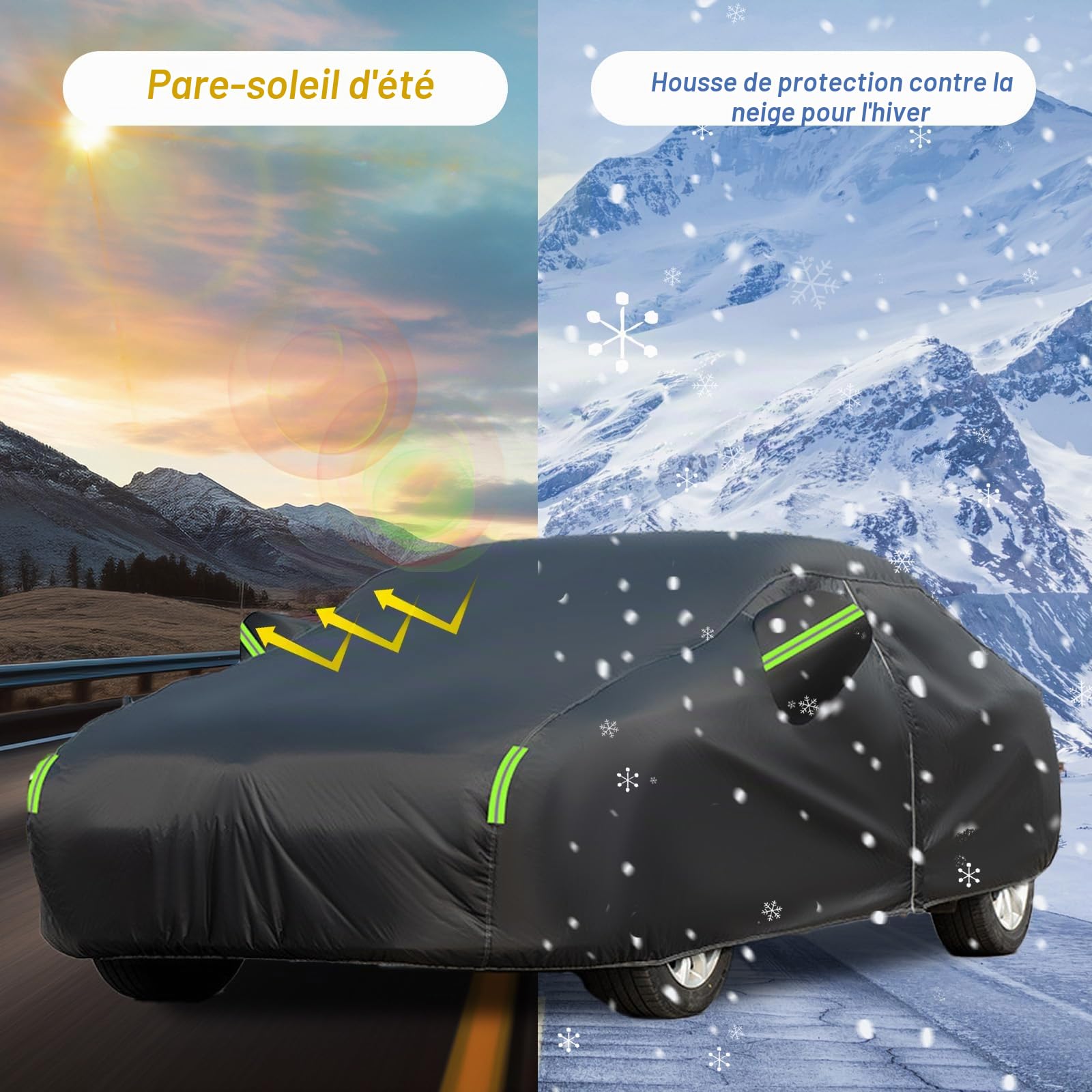 Bâche de voiture, imperméable, de rechange, pour Fiat 500/500C/500E/Abarth 2007-2024, imperméable, protection solaire, bâche complète, pour pluie, soleil, poussière, protection UV