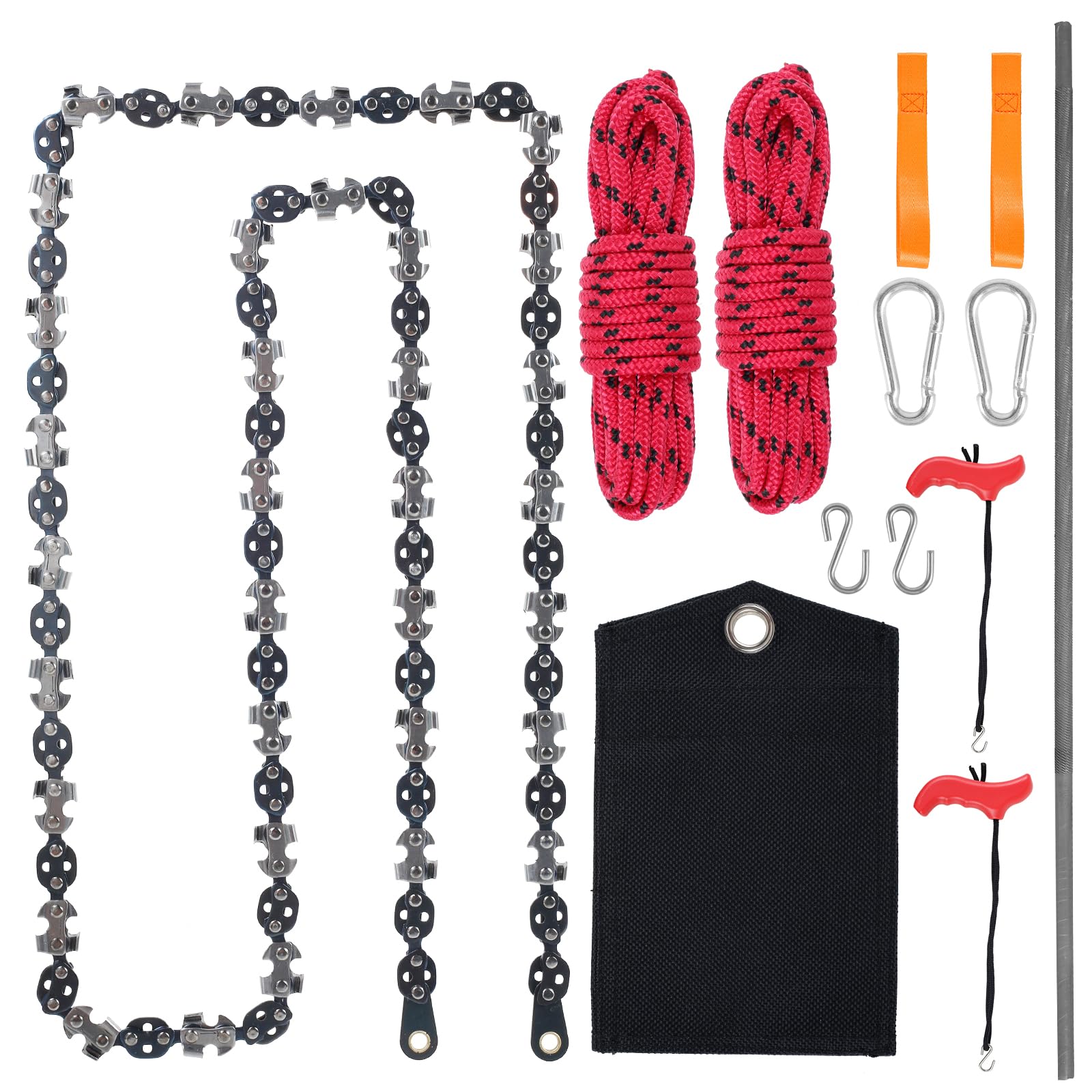 53 Inch Limb Chain Saw High Reach Tree Limb Hand Rope Chain Saw 68 Teeth Blades on Both Sides Professional Rope Chainsaw for Tree Trimming Camping Gardening