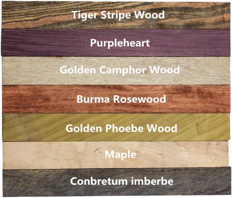 A Pack of Mixed Craft Wood Pen Turning Blanks,Woodworking Project Kits,Wood Blocks,DIY Wood. (127mmx30mmx30mm, Set4)