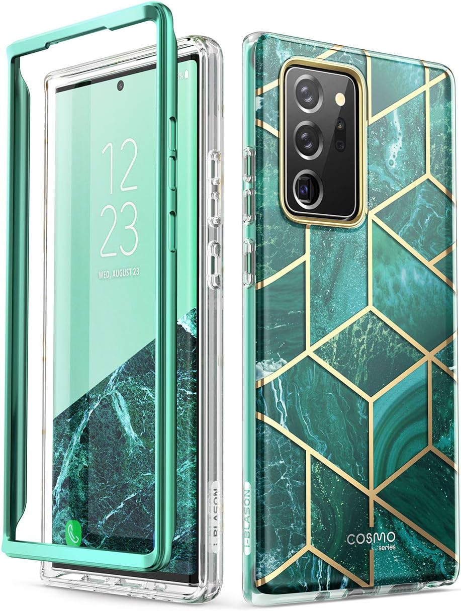 i-Blason Glitter Case for Samsung Galaxy Note 20 Ultra (6.9 Inch) 5G Mobile Phone Case Bumper Case Glossy Protective Cover [Cosmo] Without Screen Protector 2020 Edition (Jade)