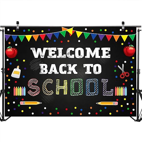 Miniatura 3 de Mocsicka Telón de fondo para el regreso a clases, 7 x 5 pies, para el primer día de escuela, para el primer día de jardín de infantes, cartel de