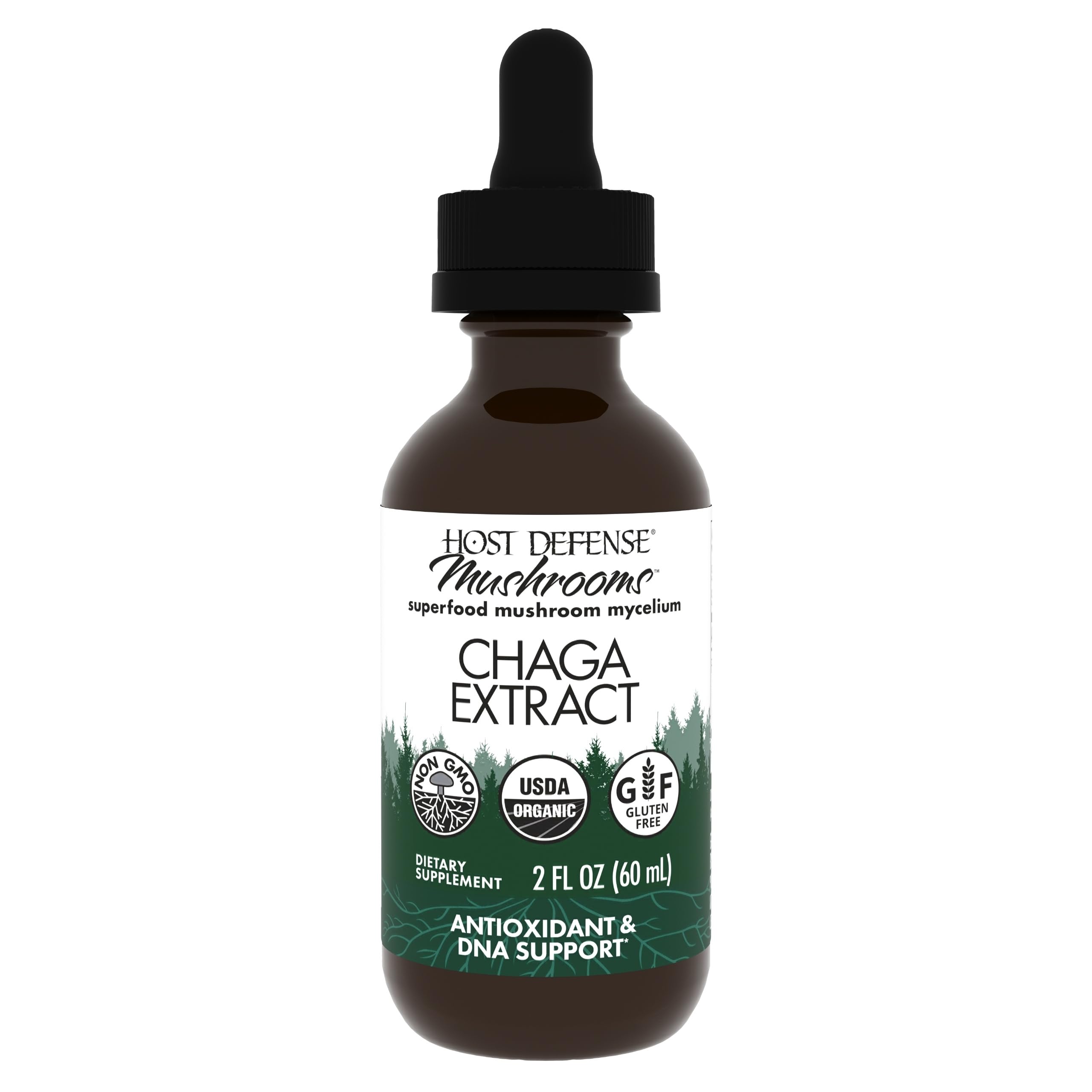 Host Defense Chaga Extract - Immune System Support Supplement - Chaga Mushroom for Antioxidant Activity Support - Liquid Dietary Mushroom Supplement - 2 fl oz (60 Servings)*USDA Organic