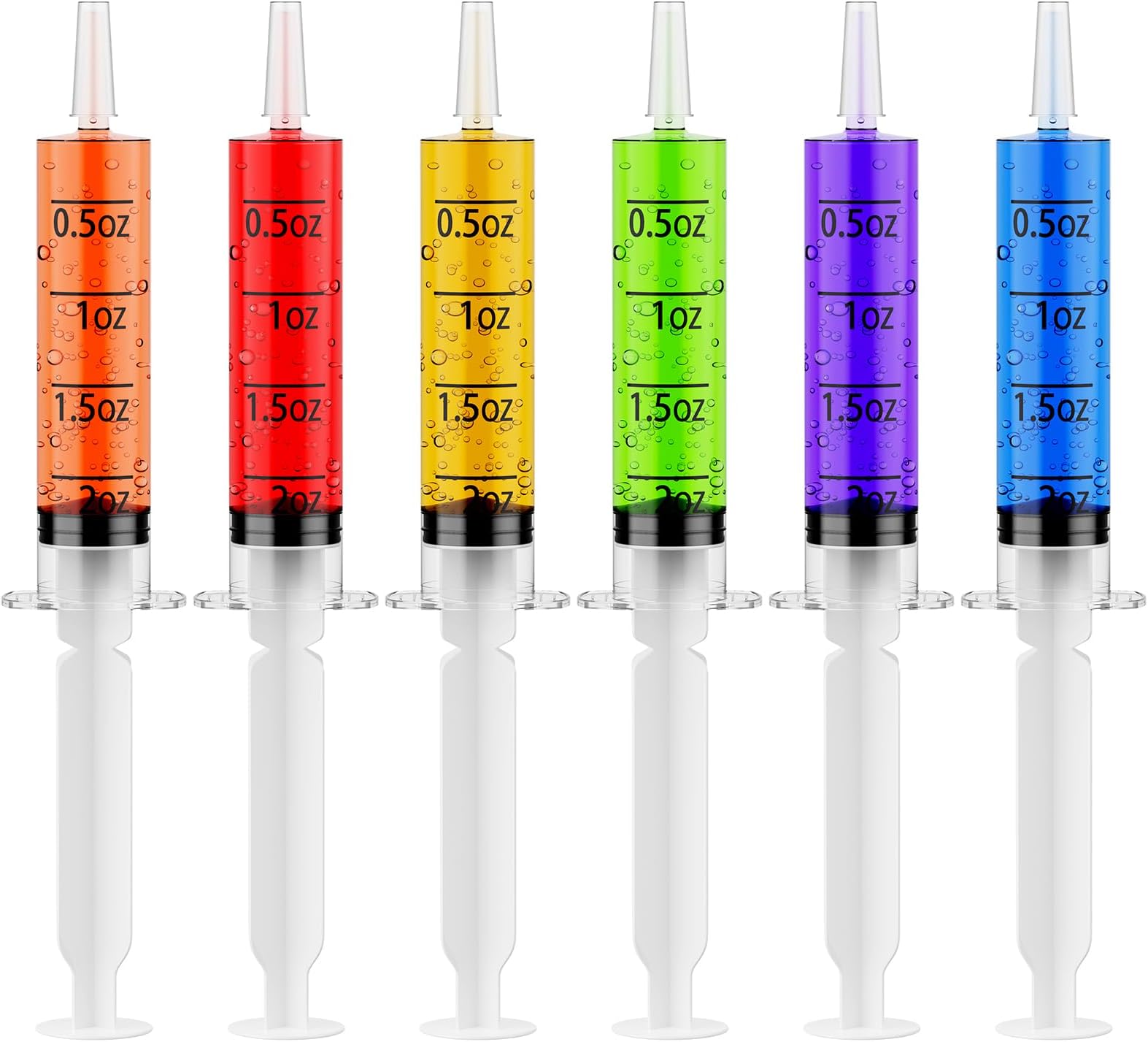 60 PACK 2 oz Party Jelly Syringes Shot, BPA Free, Washable, Durable Big Springe for Jelly Shot for Halloween, Thanksgiving Day, Christmas Bachelorette Parties