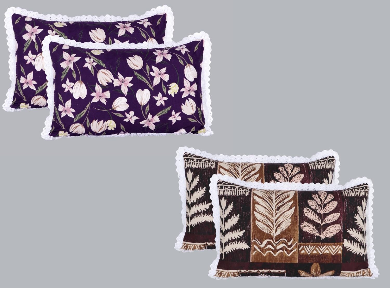 RD TREND Pillow Covers - Floral Cotton Set of 2 -12 RD TREND Pillow Covers - Floral Cotton Set of 2 -12