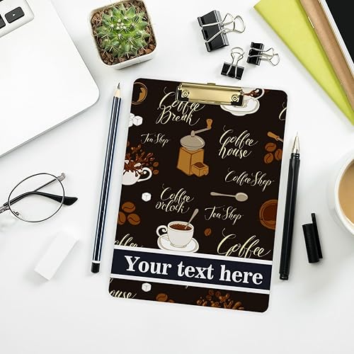 Miniatura 6 de Portapapeles de plástico personalizado para té, café, tamaño carta estándar, cartón personalizado con clip de metal de perfil bajo para colgar,