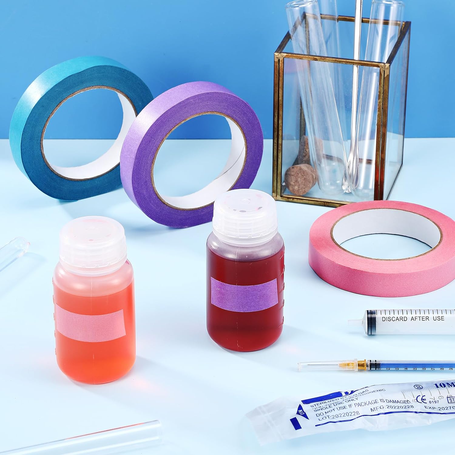 Glenmal 3 Rolls Laboratory Labeling Tapes, 164 Feet Long x 3/4 Inch Width, Temperature Resistant Water Resistant Freezer, Assorted Color for Marking and Colorful Coding Label Tape (Bright Color) - Image 6